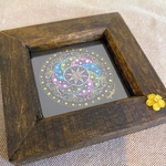 5.6cm角 ミニ点描曼荼羅アート「宇宙の花」