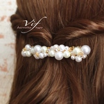 ヘアアクセサリー パール バレッタ 大人 シンプル ビジュー ゴールド ナチュラル シンプル デート 髪飾り 髪留め　ブライダル  卒業式   パーティ 浴衣　普段使い　ヘアアクセサリー　ママ