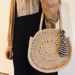 サークル麻紐バッグ(Mサイズ)【タッセル付】_circle bag00 ※試作品