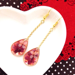 【再販】【樹脂ピアス/イヤリング変更可】秋色小花の雫ピアス