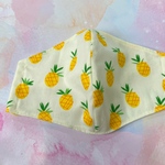 夏用マスク・薄地・パイナップル🍍柄・大人用マスク・立体マスク・手作りマスク