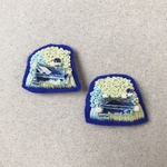 baby blue×yellow刺繍ピアス