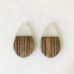 Clear  Wood Drop Beads