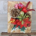 ◇347　🎄冬の壁掛け☃（縦型・赤）