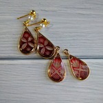 切子風（レッド）ピアス／イヤリング