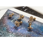 ✳︎アストロノーツ✳︎ 惑星 宇宙 地球 星 月 太陽 惑星 科学 夜空 自然 空 ボディピアス 14G 16G  軟骨ピアス　小ぶり コーデ ゴールド ピアス 