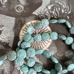光る！【4コセット】#czech beads#チェコビーズ　Dahlia15㎜grayish blue