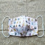 ◆◇送料無料♪最終出品♪Ｗガーゼ生地♪メガネをかけた猫いっぱい柄♪ピンク系♪大人用マスク♪立体マスク♪小さめ◇◆
