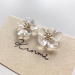 クリアフラワー❁ピアス＆イヤリング