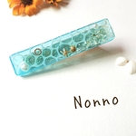 海の中の水色バレッタ/ヘアクリップ