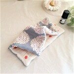 8重ガーゼ大判ハンカチ*紫陽花*あじさい*和柄*浴衣*ブルーグレー*赤ドット*お布団ガーゼ*