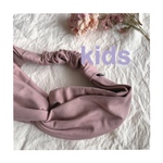 ◆kids 高品質　〈ペルーコットンTシャツターバン〉くすみピンクpink ヘアタバンド