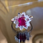 💍AAAルビー＆✨バリ島ロータスシルバー925リング　　10.5号（内径16.3㎜※11号は0.1㎜足りません）
