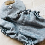 限定♡柔らかガーゼのもくもくスタイ、かぼちゃパンツセット♡denim風