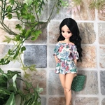 【試作価格】リカちゃん　服　オフショルトップス＆ショートパンツ