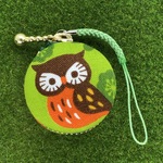 フクロウのマカロンポーチ☆４ｃｍ