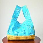 レジ袋型エコバッグ◎ラメフラワー◎ランチバッグ◎コンビニ袋◎薬局袋◎マチたっぷり15㎝◎