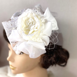 速達発送 振袖 髪飾り ヘッドドレス 成人式 結婚式 白ヘアアクセサリー 打掛  チュールリボン