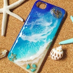 海のスマホケース♡海のiPhoneケース⭐︎波模様ターコイズブルーコバルトブルーの海iPhone7/8/SE