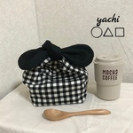 オシャレ❤︎モノトーン マットチェックのランチバッグ❤︎お弁当袋
