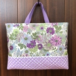 マチ5cm☆レッスンバッグ☆flower★紫