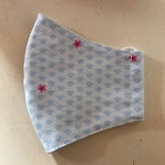 立体マスク☆ゴム紐付き☆和柄☆淡いブルーの青海波マスク