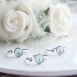 [夏季限定]❁アリッサムの標本リング -Mint White- (sizefree)