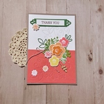 《お花の刺繍がステキな多目的カード》お見舞い・お誕生日・サンキューカードに♡オレンジ系