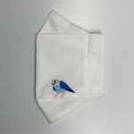 首かしげインコ　インコ刺繍　大臣マスク　ノーズワイヤー取り外し可能