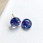 ［受注生産］ネモフィラ色 ドライフラワーの 小さめ シンプル ピアス/イヤリング 青