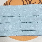 【☆ 可愛いブルーグレー☆】可愛いブルーグレー花柄 布マスク レース 