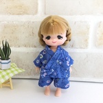 ミキちゃんマキちゃん　甚平　ブルー　ミキマキ　服