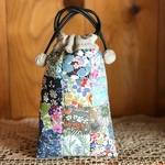 パッチワークミニ巾着袋＊リバティ  blue daisy