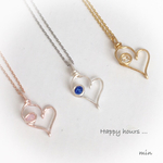 Birthstone 誕生石が選べるオープンハートネックレス