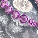 【2コセット】#czech beads#チェコビーズ　rose18㎜不規則marble lavender/viola