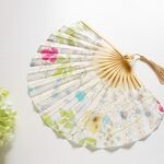 Flower扇子*リバティIrmaカシス＆レモン×ナチュラル