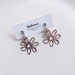 ニュアンス フラワー シルバー イヤリング/ピアス