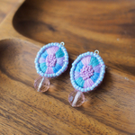 刺繍のピアス/イヤリング【レトロシャーベット】
