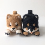 こま犬な柴犬　赤柴&黒柴　羊毛フェルト