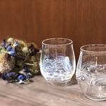 吹きガラス 靄 -white- ペアグラス #2