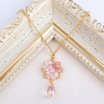 ⟪全3種⟫ 桜の花かごネックレス　∗つまみ細工∗