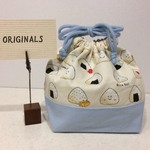 最終在庫残り1点🍙おにぎり柄×水色無地お弁当袋単品(入園入学準備)(入園入学グッズ)
