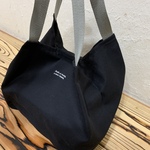 エコバッグ　黒xグレー　コンビニタイプ　ランチバッグ