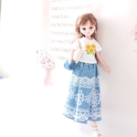 ★リカちゃん★洋服★Tシャツ風★デニムスカート★バッグ★ピアス★ひまわり★セット★