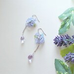 紫陽花ピアス(イヤリング）　色変わり　スイングタイプ
