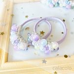 グラデビーズヘアゴム✳︎パープル