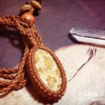 ⋆*❁*⋆ฺ｡*Calendulaº· .•*¨✼フォッシルコーラルマクラメペンダント ༘*ೄ˚