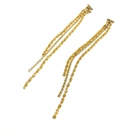 「#5997」 ゴールド ロング ラインストーン タッセル 金具　✴︎2個セット