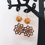 🪷蓮の花のウッドピアス🪷