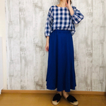 夏涼しいブロックチェックcottonプルオーバー